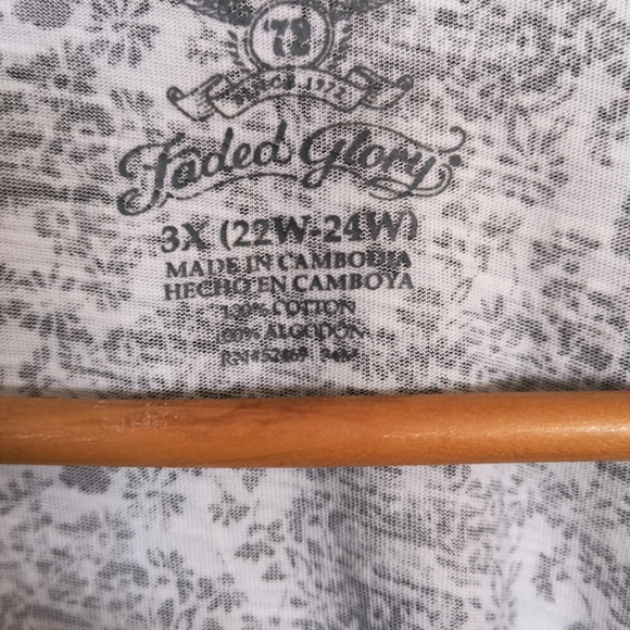 Faded Glory Black and White Lace V-Neck Women's Top - 3X - Picture 4 of 7